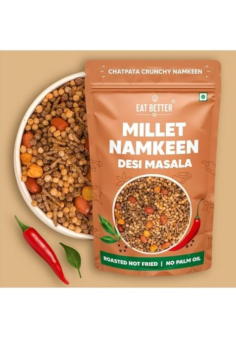 EAT BETTER CO Millet Namkeen Desi Masala Chatpata, Healthy Snack Roasted, Not Fried | No Palm Oil Replacement of Chips & Bhujia 100 grams