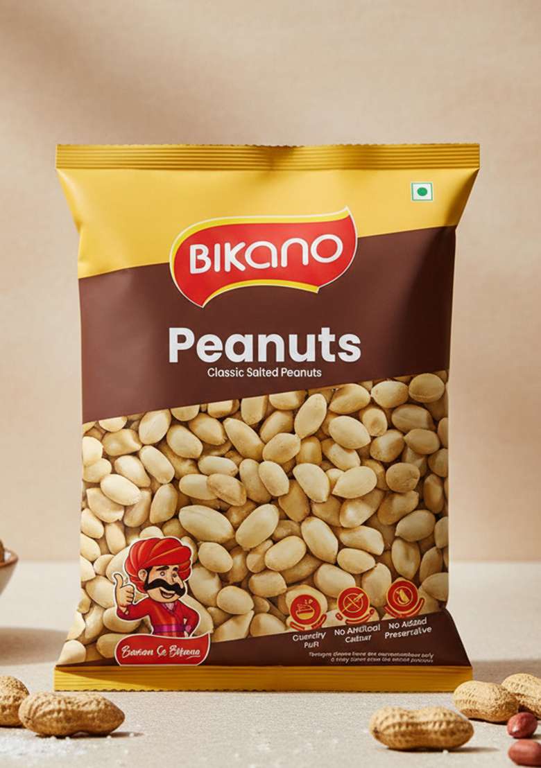 BIKANO Peanuts | Crunchy & Roasted Lightly Salted with Black Salt Perfect Snack for Anytime Munching High-Protein Tasty Healthy Delicious 200g - Indya