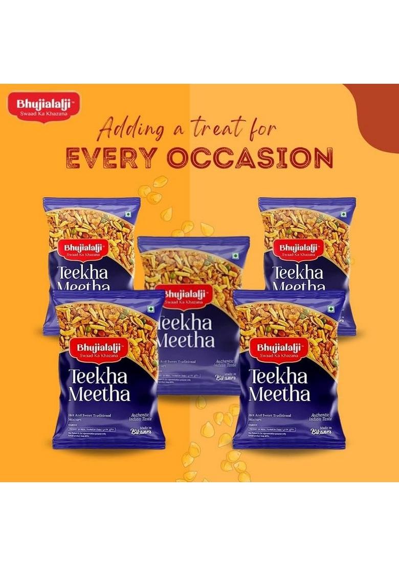 BHUJIALALJI Teekha Meetha (pack of 1) 150g | Authentic Indian Snacks Ready to eat Crispy & Light Party Tea Time snacks.