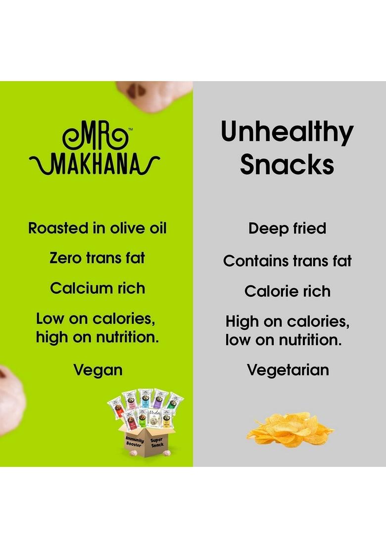 MR. MAKHANA Roasted And Foxnuts|Healthy Snacks|Gluten Free|Msg Free|Antioxidant|Rich Calcium|Zero Trans Fat|Zero Cholesterol (Cheezy Peezy),1 Count 55 G