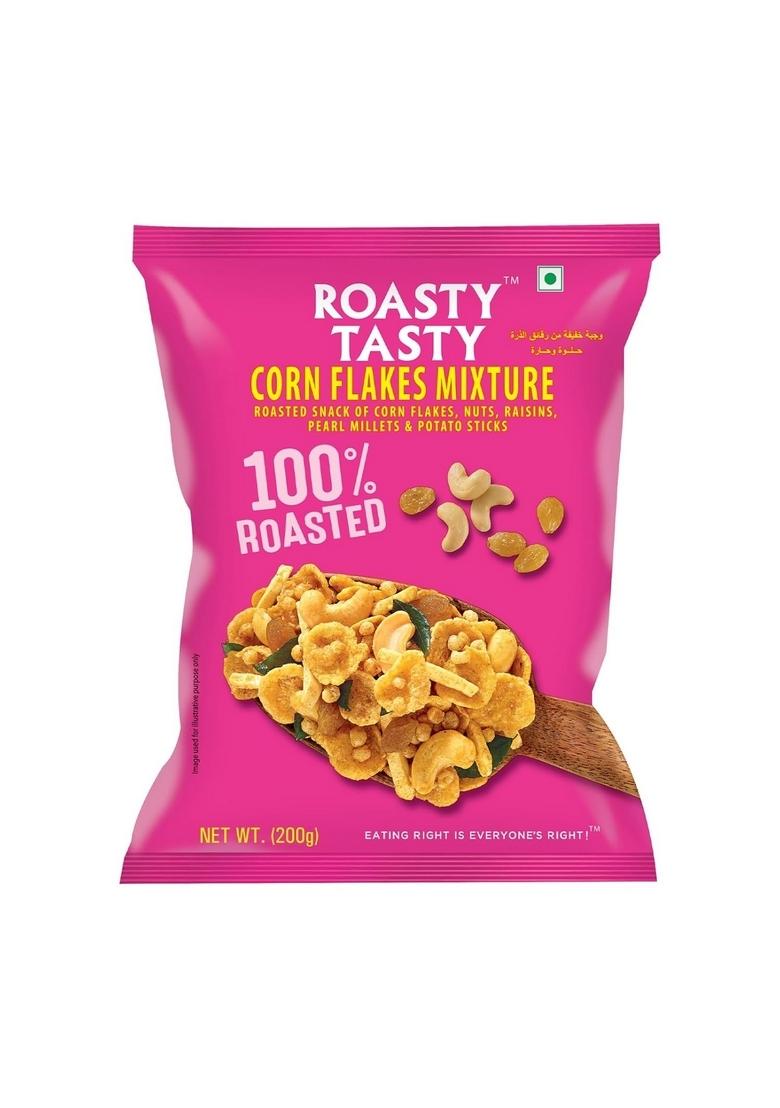 Roasty Tasty Cornflakes Mixture Roasted Namkeen 200g | Palm Oil Free Snack Replacement of Fried & Bhujiya Ideal Millet Low Calorie Snacks