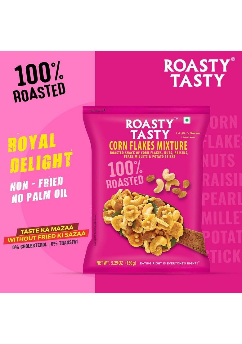 Roasty Tasty Cornflakes Mixture Roasted Namkeen 200g | Palm Oil Free Snack Replacement of Fried & Bhujiya Ideal Millet Low Calorie Snacks