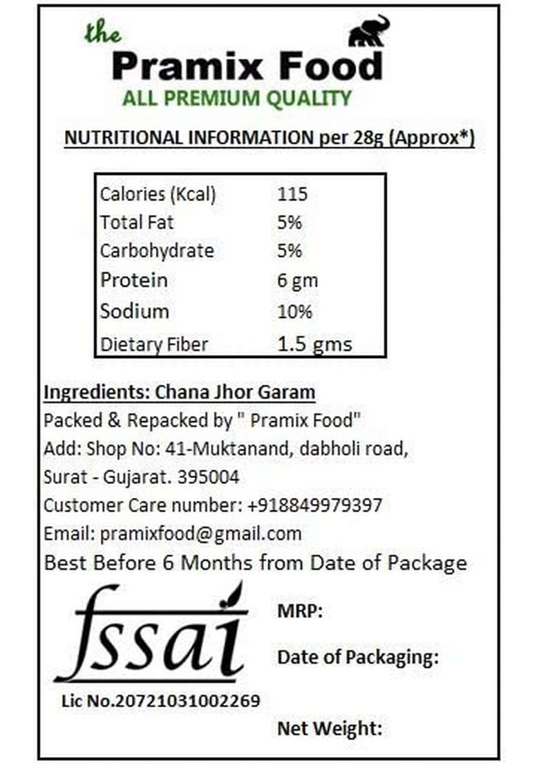Pramix Roasted Chana JOR Garam Namkeen (Oil Free, Protein Rice & Gluten Free) 900gm - Indya