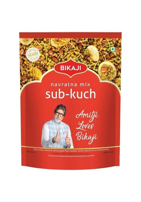 Bikaji Sub Kuch Navratan Mixture | 400g Pack Farsan Chivda Authentic Indian Namkeen Made in Bikaner Traditional recipe Mix of Namkeen, Peanuts & Potato Sticks Best Tea Snack