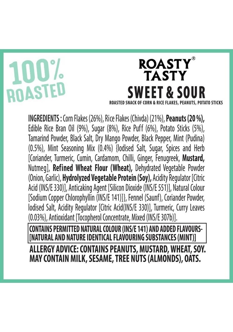 Roasty Tasty Roasted Sweet & Sour Mixture | Pudina Healthy Snacks Namkeen Best Indian Tea Snack Chivda Diet Chiwda Guilt Free 200g