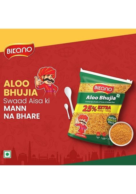BIKANO Aloo Bhujia | Crunchy Texture 400g pack+25% Extra All time favourite Indian Namkeen