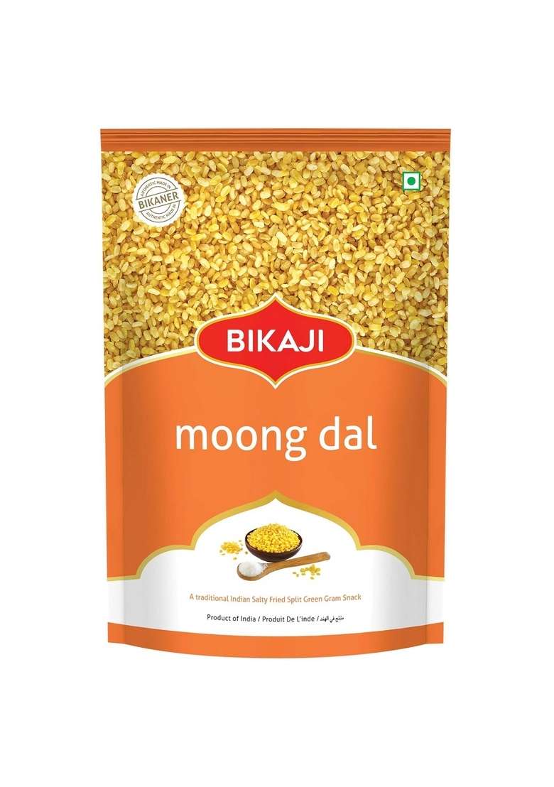Bikaji Moong Dal - Salty Golden Beads | 400g Pack Mug Paasi Paruppu Addictive Crunch Fully Automated Preparation Extraordinary Taste & Feeling - Indya