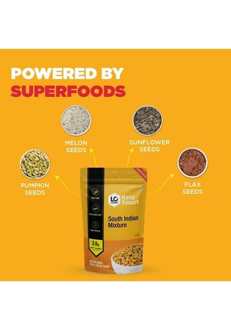 Lo! Low Carb Delights Lo Foods Keto South Indian Mixture (200G)|3G Net Carb|Keto Snack Tested for Diet|Low Snacks|Diet Snacks Food|Keto Namkeen