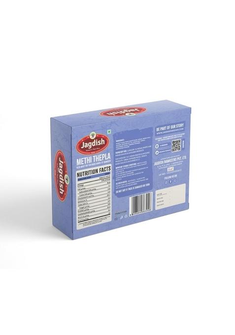 JAGDISH Farshan Methi Thepla with Pickle | Soft & Fresh Gujarati Snack 100% Homemade Handmade Ready-to-Eat Meal Travel-Friendly Healthy Tiffin Option 300g Pack