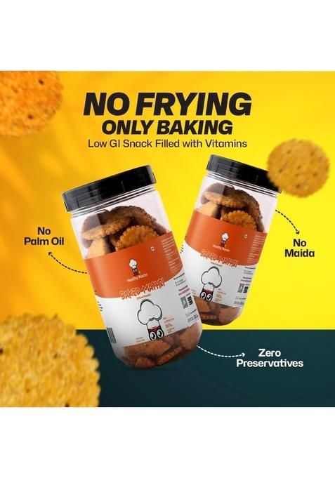 HEALTHY MASTER Vision to serve Baked Wheat Masala Mathri 250g | No Maida Palm Oil Crispy Crunchy Snack 100% Namkeen Mathi (Pack of 1)