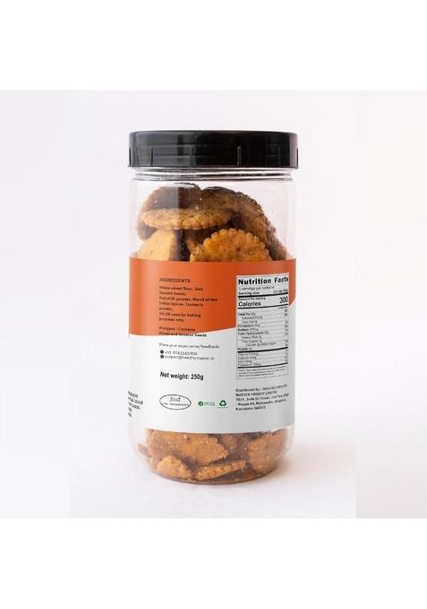HEALTHY MASTER Vision to serve Baked Wheat Masala Mathri 250g | No Maida Palm Oil Crispy Crunchy Snack 100% Namkeen Mathi (Pack of 1)
