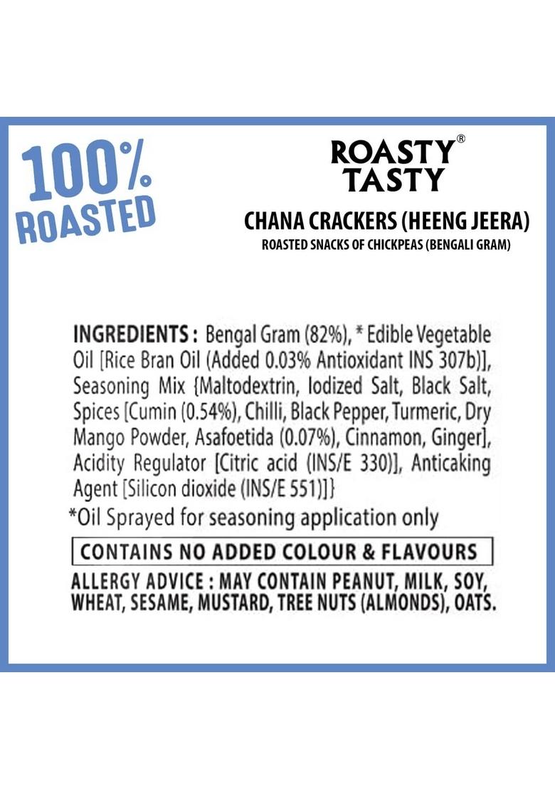 Roasty Tasty Chana Cracker | Heeng Jeera Healthy Snacks Roasted Namkeen Crunchy Chickpeas No Preservatives Rich In Protein Cholesterol Free, Transfat Free 200G
