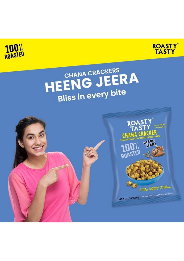 Roasty Tasty Chana Cracker | Heeng Jeera Healthy Snacks Roasted Namkeen Crunchy Chickpeas No Preservatives Rich In Protein Cholesterol Free, Transfat Free 200G