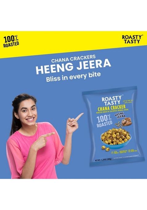 Roasty Tasty Chana Cracker | Heeng Jeera Healthy Snacks Roasted Namkeen Crunchy Chickpeas No Preservatives Rich In Protein Cholesterol Free, Transfat Free 200G