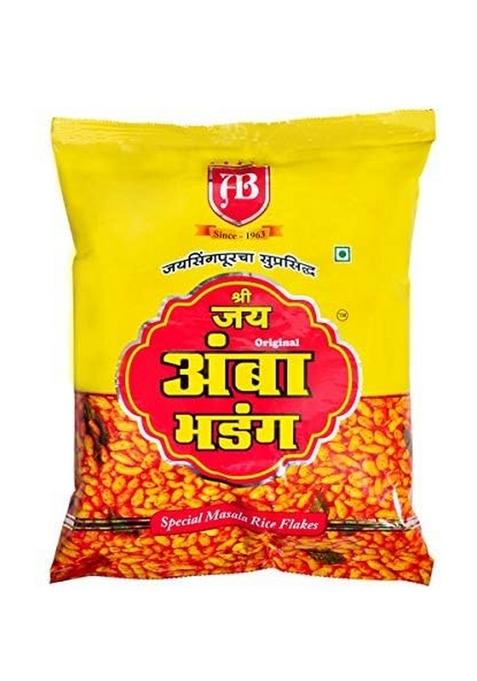 AMBA BHADANG Jay | With Peanuts Famous Kolhapuri Veg Snacks Tasty Namkeen (Garlic, 400Gm Pack Of 2)