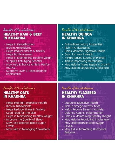 Vedic Garden Multigrain Khakhra Healthy Snacks Namkeen Combo | 4 in 1 Pack