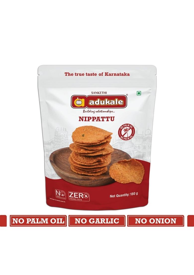 Adukale Traditional South Indian Snacks Combo | Congress Kadlekayi (Peanuts)+ Kodubale + Nippattu Maddur Vade Set of 4 Packs No Palm Oil