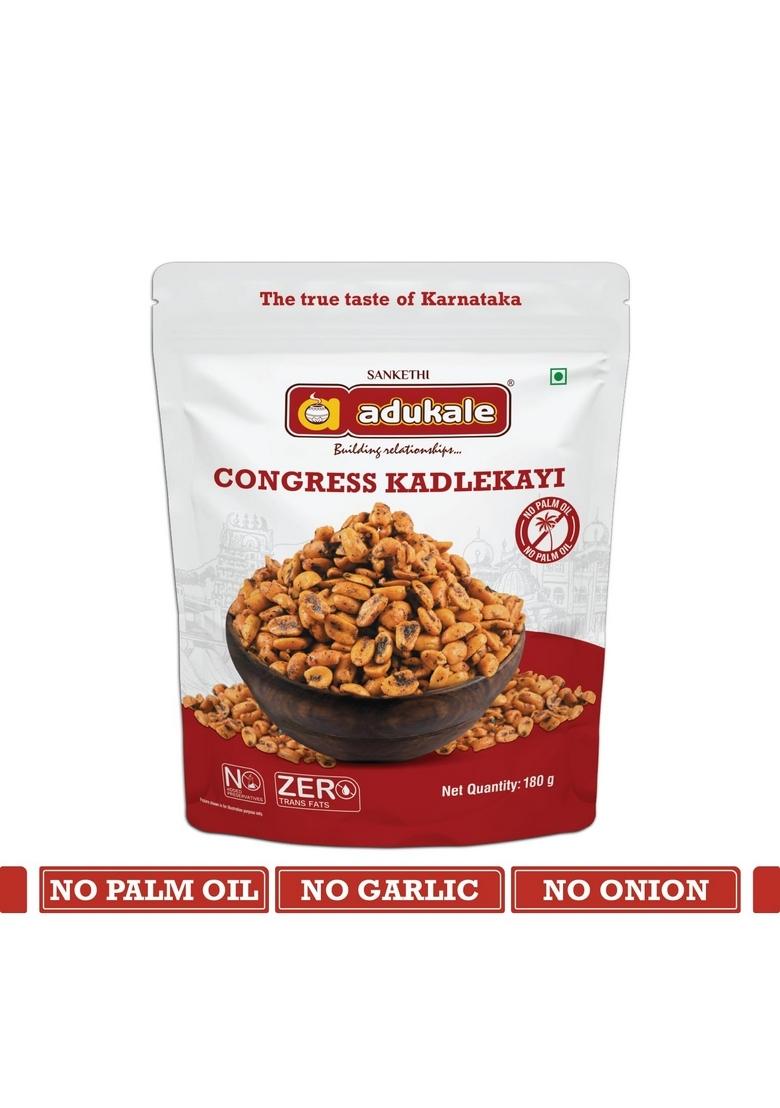 Adukale Traditional South Indian Snacks Combo | Congress Kadlekayi (Peanuts)+ Kodubale + Nippattu Maddur Vade Set of 4 Packs No Palm Oil