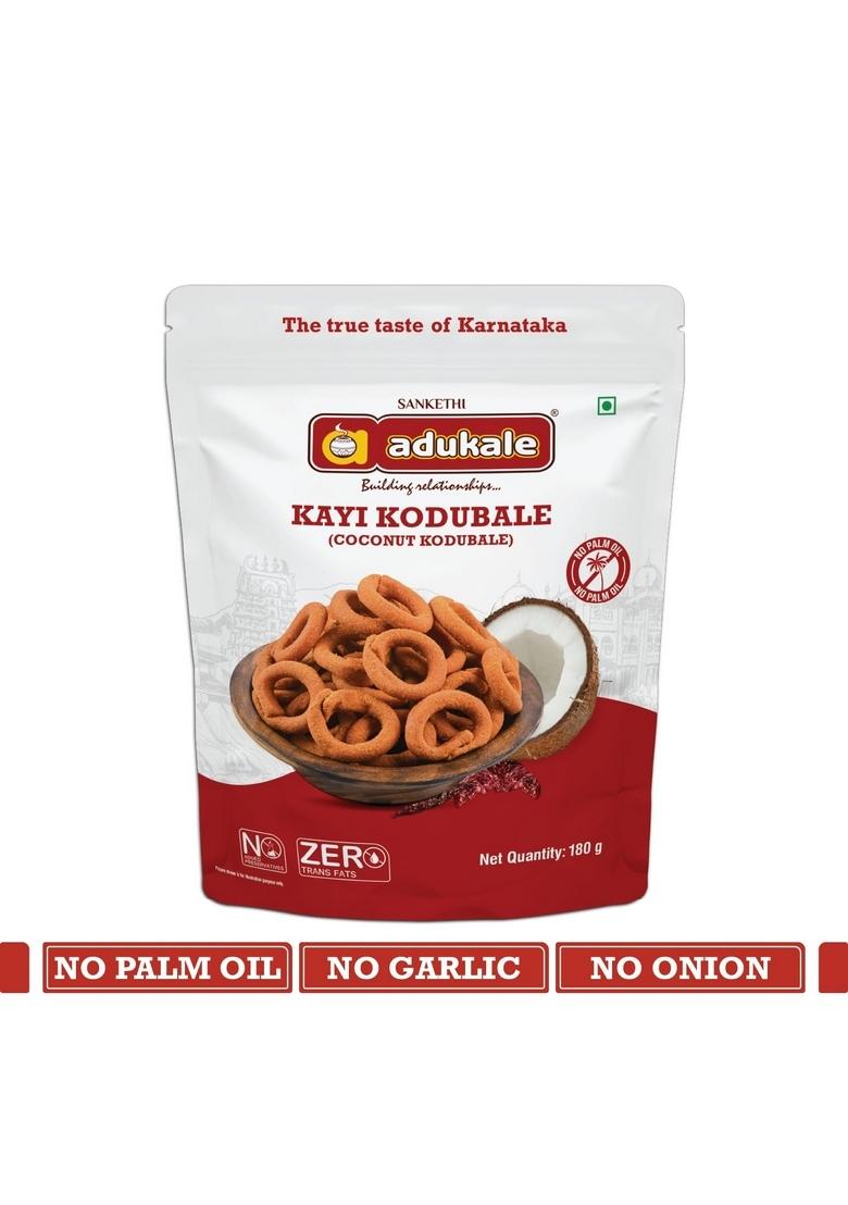 Adukale Traditional South Indian Snacks Combo | Congress Kadlekayi (Peanuts)+ Kodubale + Nippattu Maddur Vade Set of 4 Packs No Palm Oil