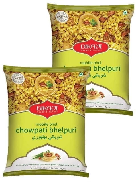 Bikaji crispy crunchy 100% vegetarian Chowpati bhelpuri open mix &eat now bhel (pack of 2pcs ) each pack 300 grm