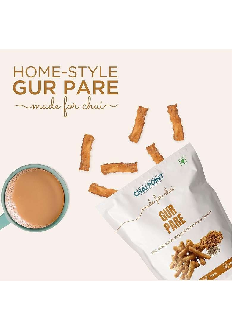 CHAI POINT Gur Pare (Pack Of 2) 500 Gm, Whole Wheat Snack, Healthy Indian Snacks, Ready To Eat Snacks - Indya