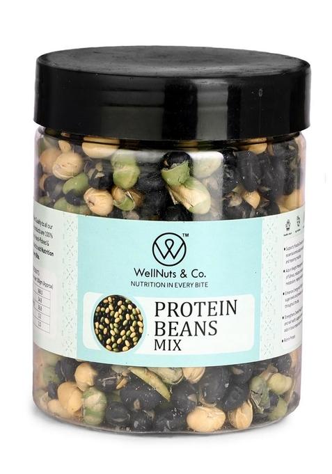 WellNuts & Co. Protein Beans Mix | High-Protein Roasted Legumes Snack Healthy, Gluten-Free, Vegan Superfood Ideal for Office, Gym, Travel 200g