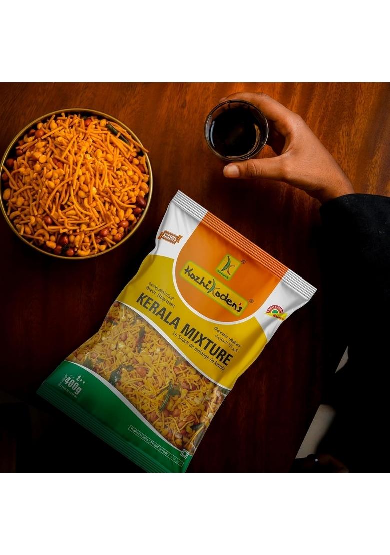 KOZHIKODEN'S Kerala Mixture | 800g (2 x 400g Pack) Fresh & Spicy Namkeen Snack Authentic Indian Perfect for Tea-Time