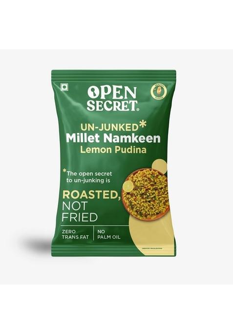 Open Secret Millet Namkeen Lemon Pudina | Baked Healthy Snack High Fiber, Protein 100g