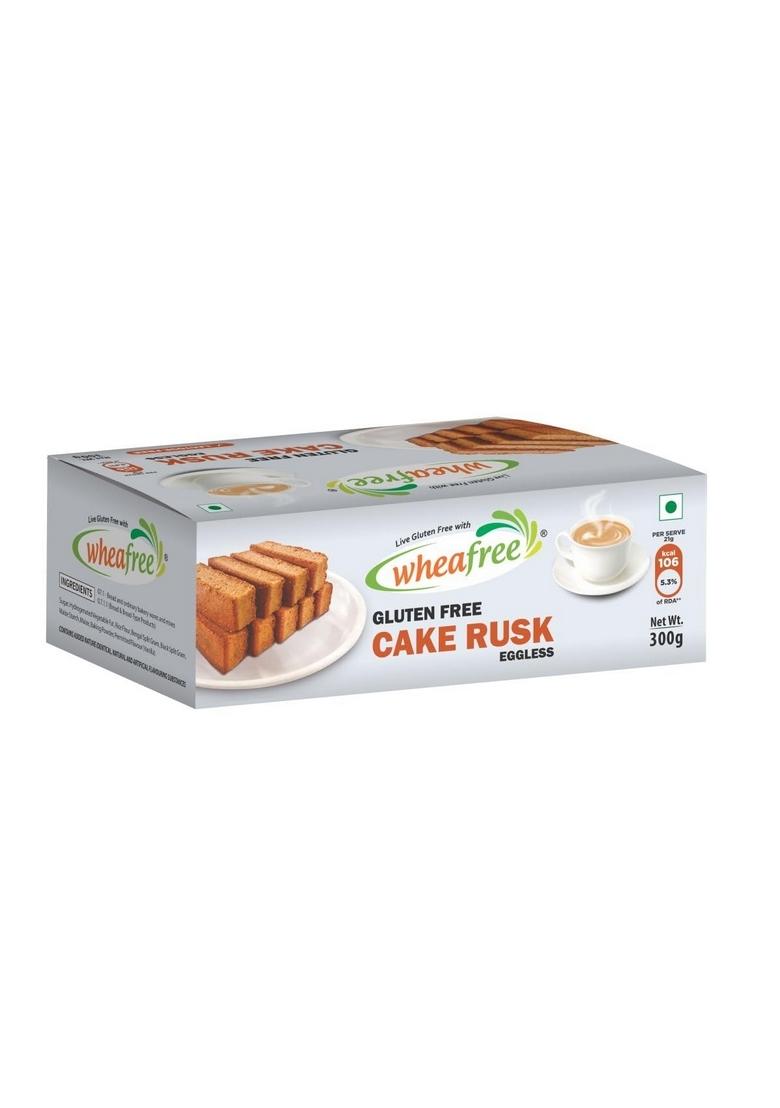 wheafree Gluten Free Cake Rusk (Eggless)(Pack of 2 x 300g Each) | Tasty, Crunchy and Crispy Best Tea Time Snacks No Maida 100% Vegetarian Wholesome Ingredients