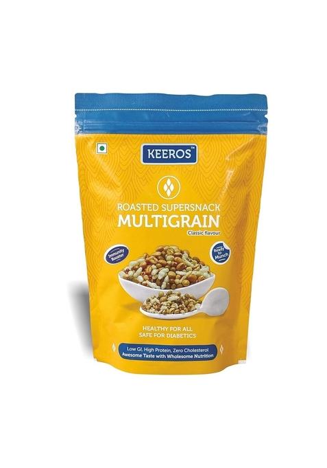 KEEROS Multigrain Roasted & Healthy Snacks for Weight Management | Diabetic Friendly, Diet Namkeen Low GI, Ready to Eat, Crispy, Tasty Lightly Salted Mix of Pearl Millets 5 supergrains |400g