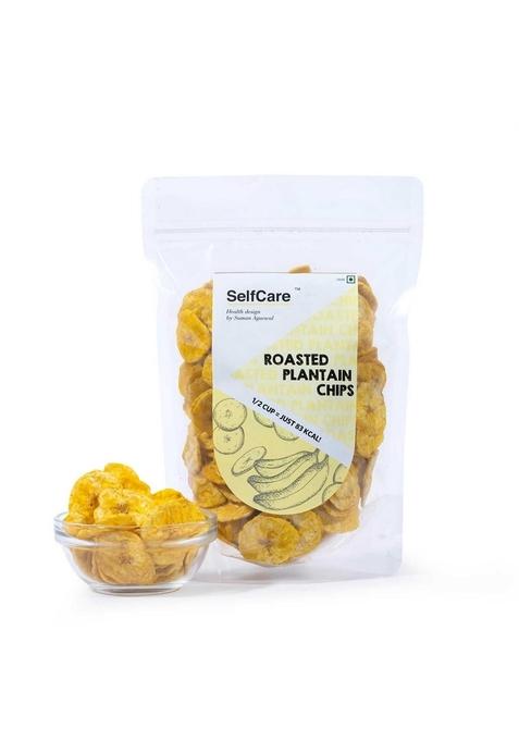 SelfCare By Suman Agarwal Roasted Plantain Chips Pack of 1 125 grams | Healthy - Gluten Free Savoury Snacks Namkeen Grocery Mid Day Workout Tea time Snacking Jain & Travel Friendly