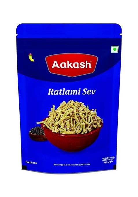 Aakash Namkeen Ratlami Sev | Traditional Spicy Indore Malwa Famous Indian Snacks (Pack of 2), 350 GM Each