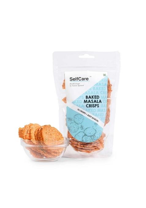 SelfCare By Suman Agarwal Baked Masala Crisps Pack of 1 100g | Healthy - Vegan Gluten Free Savoury Snacks Namkeen Spicy Crunchy & Chatpata Tea time Snacking Travel Friendly