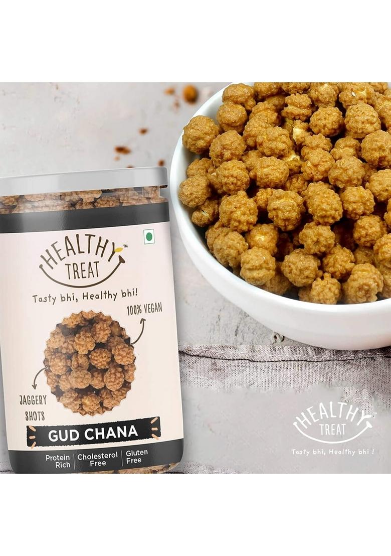 Healthy Treat Gur Chana and Roasted JOR Garam Combo 400 gm (Pack of 2, Each 200 gm) | Oil-Free I Protein-Rich Gluten Free Vegan