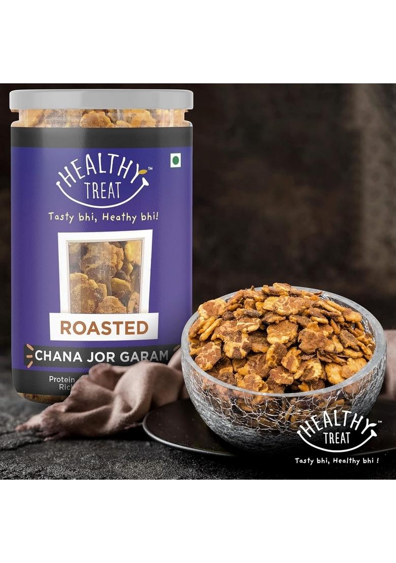 Healthy Treat Gur Chana and Roasted JOR Garam Combo 400 gm (Pack of 2, Each 200 gm) | Oil-Free I Protein-Rich Gluten Free Vegan