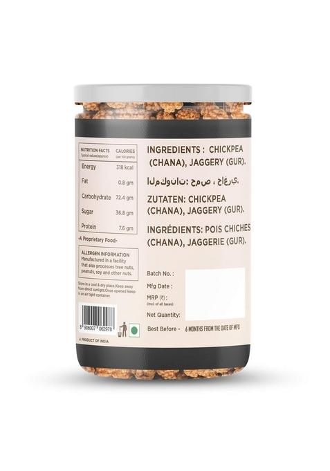 Healthy Treat Gur Chana and Roasted JOR Garam Combo 400 gm (Pack of 2, Each 200 gm) | Oil-Free I Protein-Rich Gluten Free Vegan