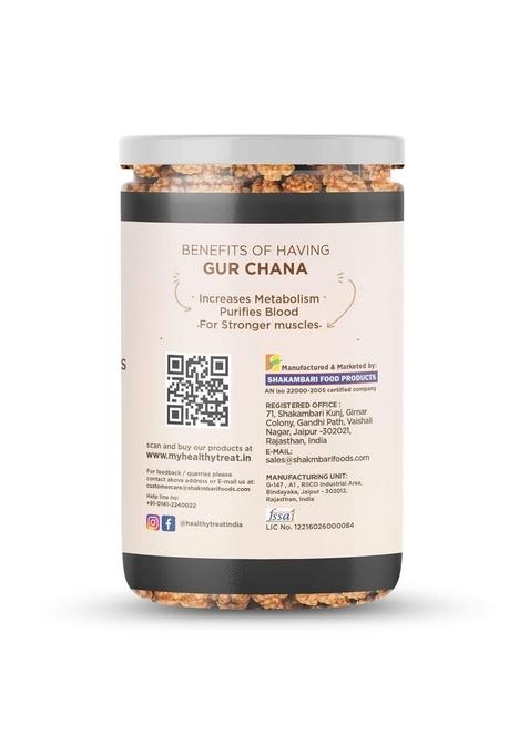 Healthy Treat Gur Chana and Roasted JOR Garam Combo 400 gm (Pack of 2, Each 200 gm) | Oil-Free I Protein-Rich Gluten Free Vegan