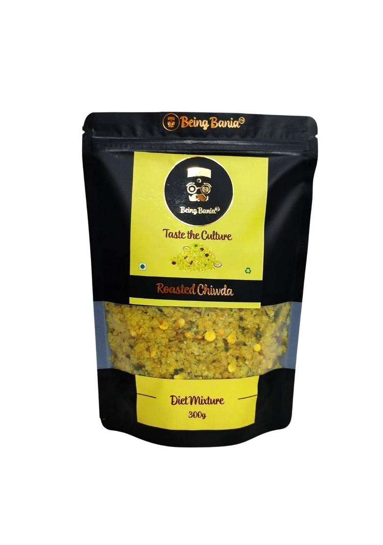 Being Bania Roasted Chiwda, 300gms | Lite Chidwa Chivda Diet Mixture Famous Indian Snack Special Namkeen No preservatives All natural and Fresh
