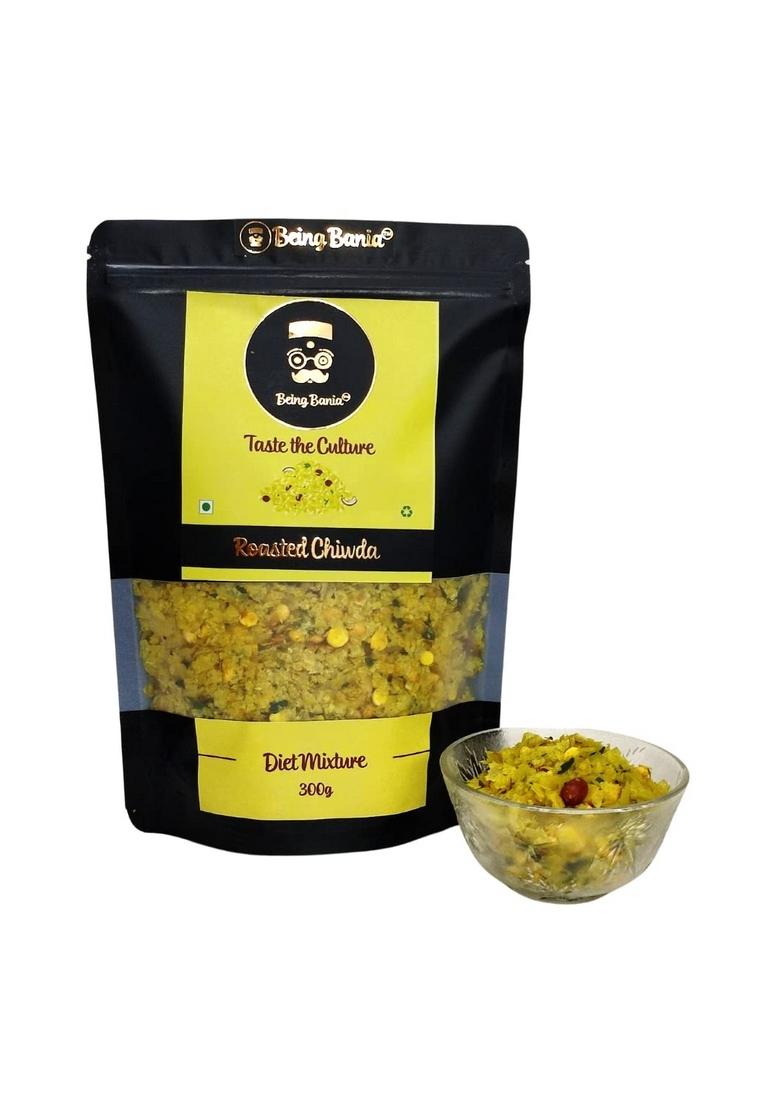 Being Bania Roasted Chiwda, 300gms | Lite Chidwa Chivda Diet Mixture Famous Indian Snack Special Namkeen No preservatives All natural and Fresh