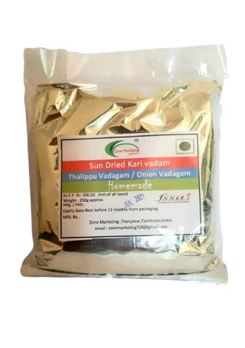 Zone Marketing Homemade Thalippu Vadagam/Sun Dried Kari Vadagam/Onion Vadagam/Kari Vadagam-250Gram - Indya