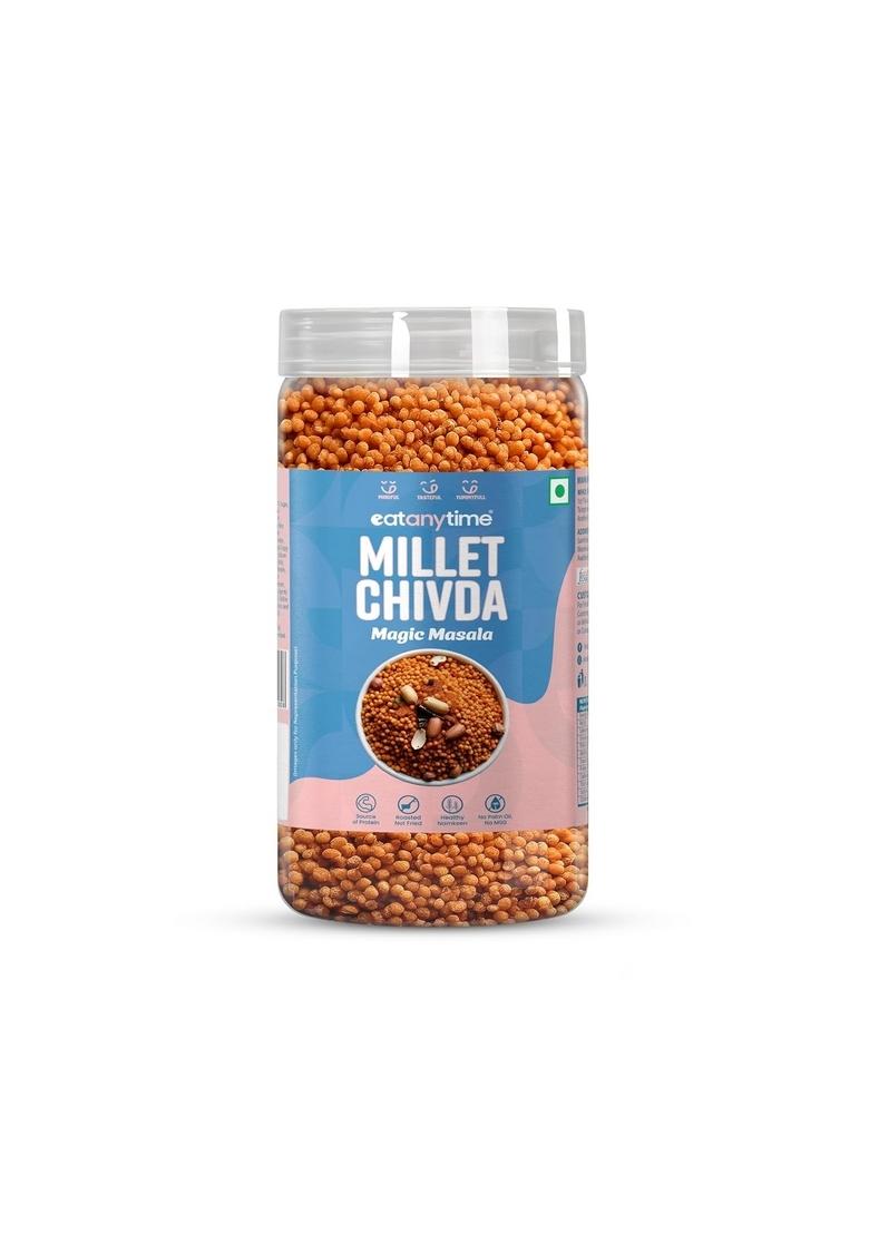 EAT Anytime Magic Masala Millet Chivda | Flavor-Packed, Guilt-Free Snack Crafted with Roasted Aromatic Spices & A Crunchy Twist for Your Perfect Time Indulgence (Pack of 1)