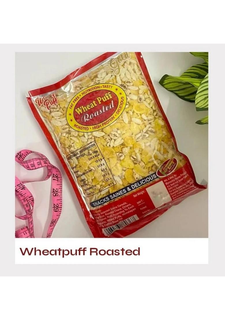 Crystal Namkeen Fat Free Wheat Puff Roasted | Light & Tasty Indian Snack Spicy Puffed Rice Mix for Tea-Time Travel-(Pack of 3)