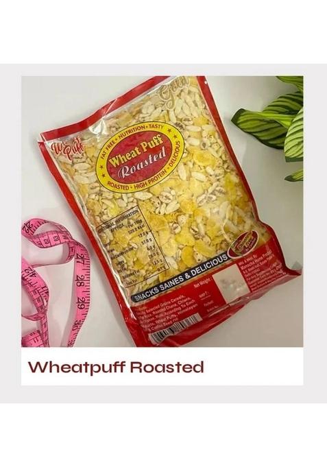 Crystal Namkeen Fat Free Wheat Puff Roasted | Light & Tasty Indian Snack Spicy Puffed Rice Mix for Tea-Time Travel-(Pack of 3)