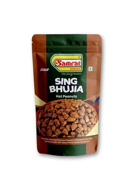 SAMRAT Sing Bhujia Spicy & Crispy Masala Peanuts | Tasty Mungfali Nuts Snack Indian Namkeen Perfect for Tea Time, Party Festivals (Pack of 1 (900g), Bhujia)