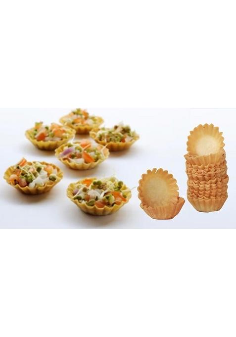 GODKA Basket Chat Puri/Katori Puri/Fried Delhi Puri/Chaat Puri For Festival & Special Occasions Snacks,30 Pcs,120 g