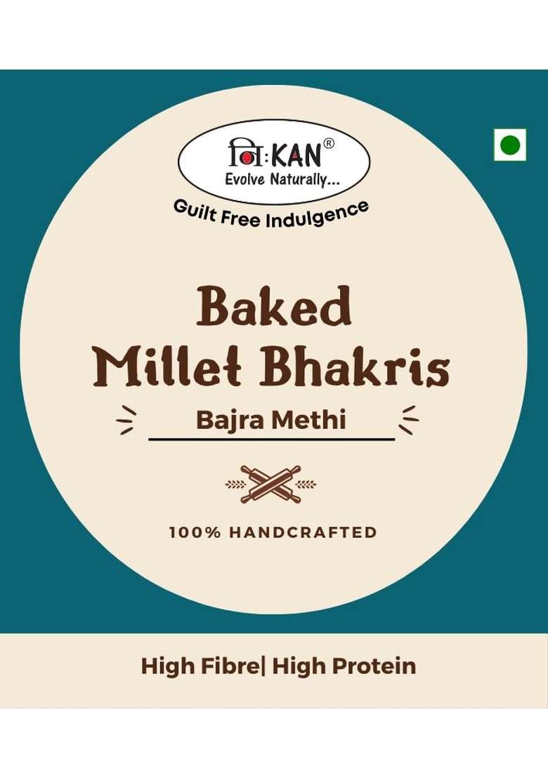 NIHKAN Baked Bajra Methi Bhakhri - 200 Gms | 100% Millet No Wheat Ready to Eat Snack Low Calorie Palm Oil Preservatives Healthy Traditional Gujarati Snacks Made in cold pressed sesame - Indya