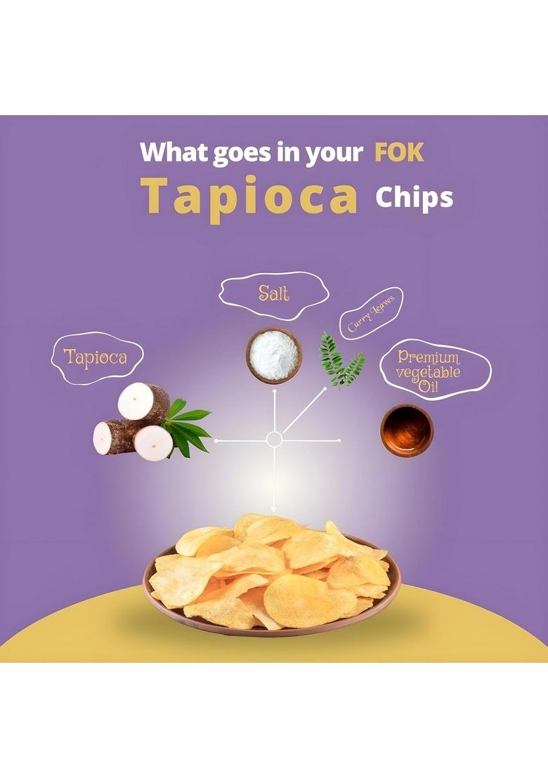 FLAVORS OF KERALA | Premium Tapioca Chips, 400g Crispy, Fresh, Gluten-Free Snack with Irresistible Crunch