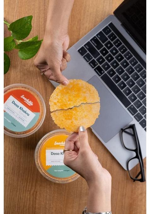 Snackible MU(N)CH BETTER Crispy Cheese & Tomato Dosa Khakhra (Pack of 4) 4x100gm | Indian Healthy Snack Made with Ragi Ready to Eat Source Protein No Palm Oil Rich in Dietary Fibre Zero Trans Fat