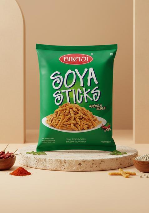 Bikaji Aslee Bikaneri Soya Stick Masala Munch Indian Namkeen Snack (200 g) - Pack of 2