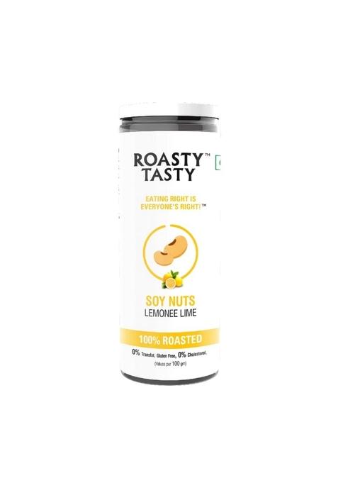 Roasty Tasty Roasted Soy Nuts Snacks | Lemonee Lime Crunchy & Zero Cholesterol, Gluten-Free Healthy Namkeen Snack, Not fried Snack I for Weight Loss Protein Pack of 1
